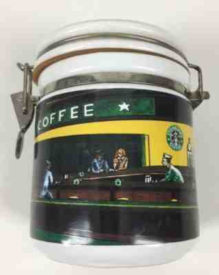 STARBUCKS Ceramic Coffee Canister NightHawks Cafe Chaleur Burrows Jar Diner - Sold on eBay Apr, 14th 2019 for $12.00