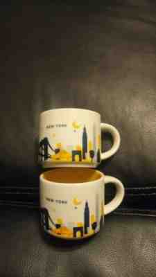 Set of 2 STARBUCKS NEW YORK CITY You Are Here, Mini mugs, No box - Sold on eBay May, 14th 2019 for $13.99