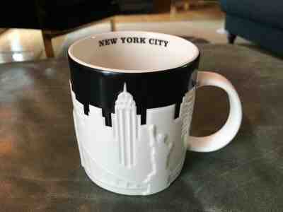 STARBUCKS NEW YORK NYC Skyline TAXI Relief (16oz) COLLECTOR MUG CUP  - Sold on eBay May, 14th 2019 for $20.00