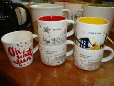 5 Starbucks mini mugs 2oz 3oz Oh What Fun Pike Place Market New York Florida YOU - Sold on eBay May, 14th 2019 for $29.99