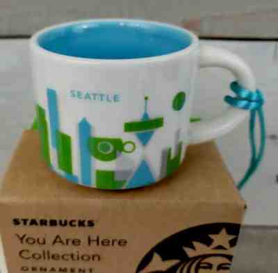 NEW Starbucks YAH Ornament SEATTLE You Are Here 2oz Espresso Cup 2017 - Sold on eBay May, 13th 2019 for $12.00