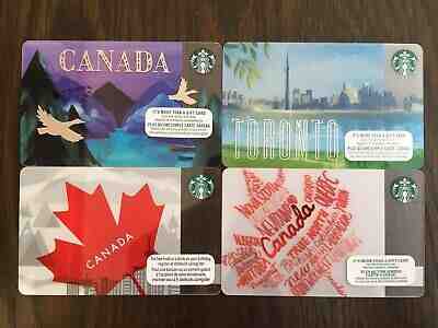 Canada Series STARBUCKS 4 cards "CANADA & TORONTO - VARIOUS YEARS" New No Value - Sold on eBay May, 5th 2019 for $3.50