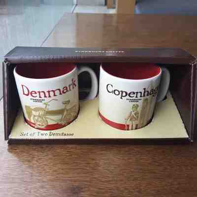 2 Demitasse Starbucks City Mugs 3 oz DENMARK & COPENHAGEN Series 2015-2017 - Sold on eBay May, 14th 2019 for $34.00