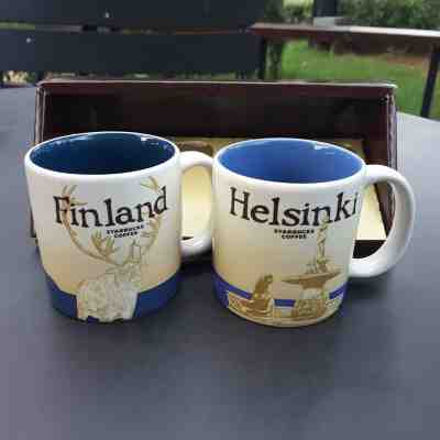 2 Demitasse Starbucks City Mugs 3 oz Finland & Helsinki With Original Package - Sold on eBay May, 14th 2019 for $34.00