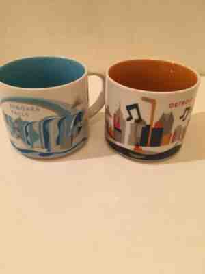 You Are Here Collection Starbucks Mugs Lot Of 2 NWOT Niagara Falls Detroit - Sold on eBay Apr, 26th 2019 for $17.00