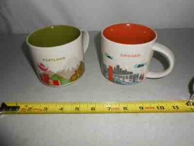 NEW SET 2 STARBUCKS YOU ARE HERE 14 OZ MUGS 2013 PORTLAND / 2013 CHICAGO RARE - Sold on eBay May, 4th 2019 for $23.99