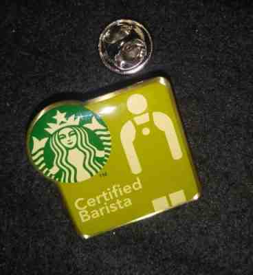 Starbucks Coffee Company Metal Enamel Pin Pinback Certified Barista ? pin - Sold on eBay May, 14th 2019 for $7.77