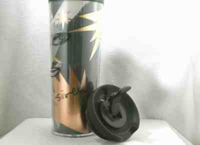 2012 Starbucks SIREN FACE Travel Tumbler Coffee Mug Cup Black Gold Copper 16 oz  - Sold on eBay May, 14th 2019 for $10.16