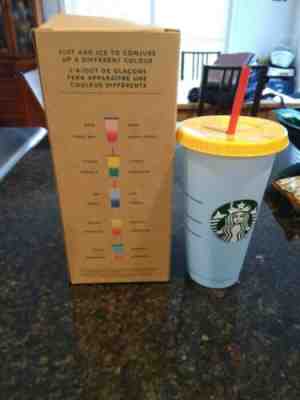 NEW Starbucks Reusable Cup Venti Tumbler COLOR CHANGING 2019 24oz  Sky to Cobalt - Sold on eBay May, 15th 2019 for $16.50