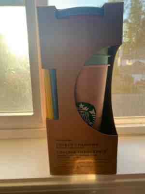 NEW Starbucks Color Changing Reusable Cold Cup Tumblers 24oz Venti Set Of 5 Cups - Sold on eBay May, 15th 2019 for $67.95
