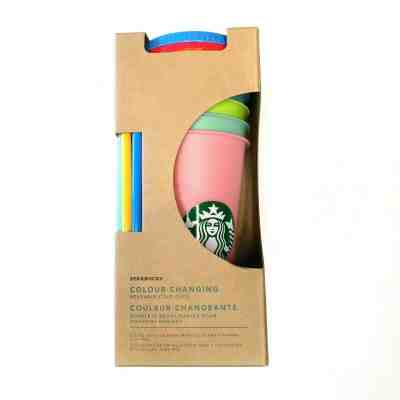 NEW Starbucks 2019 Color Changing Reusable Cold Cup Tumblers 5 Cups Venti 24oz - Sold on eBay May, 15th 2019 for $94.05