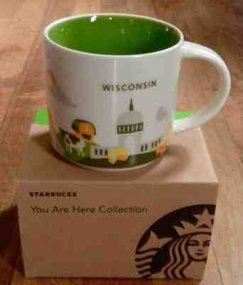 STARBUCKS 14 oz. WISCONSIN MUG ~ YOU ARE HERE COLLECTION ~ NEW IN BOX - Sold on eBay May, 14th 2019 for $26.99
