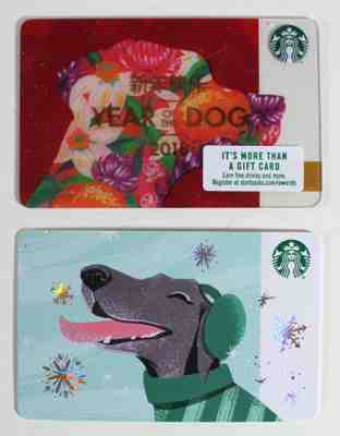 Starbucks Gift Card Lot Holiday Dog Year of The Limited Edition New 2018 - Sold on eBay Feb, 26th 2019 for $4.99