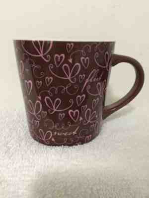 Starbucks sweet flirt hearts valentine coffee tea cup mug 2006 brown pink 17oz - Sold on eBay Mar, 16th 2019 for $14.00
