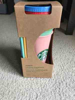 !Starbucks Color Changing Reusable Cups Cold Collection-5 Cups 5 Lids 5 Straws! - Sold on eBay May, 15th 2019 for $80.00