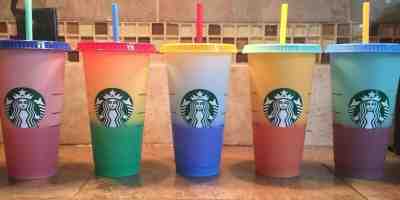 Starbucks Reusable COLOR CHANGING Cold Cup Collection Pack Of 5 Lids Straws 24oz - Sold on eBay May, 15th 2019 for $65.00