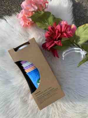 2019 Summer Starbucks Marbled Rainbow Reusable Hot Cups 6 Cups 6 Lids 16 Ounce - Sold on eBay May, 15th 2019 for $20.00