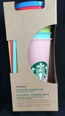 Starbucks Color Changing Reusable Cold Cups Set of 5 W/Straws&lids NIB 2019 - Sold on eBay May, 15th 2019 for $62.00