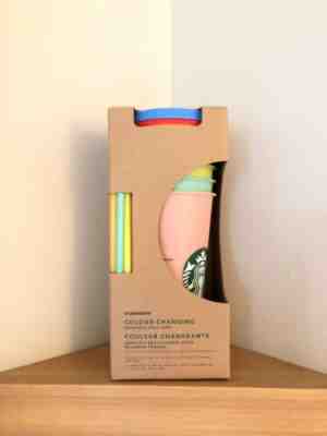 Starbucks Color Changing Reusable Cold Cup Collection Pack of 5 Lids Straws 24oz - Sold on eBay May, 15th 2019 for $64.99