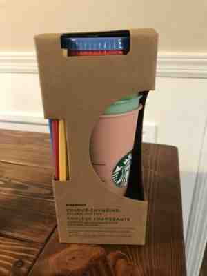 Starbucks Color Changing Cold Cups Set of 5 + Straws + Lids 24oz Reusable Color - Sold on eBay May, 15th 2019 for $44.99