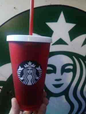 Brand New Starbucks 16oz Red Logo Pleated Holo Cold Cup Tumbler 2018 Drinkware - Sold on eBay May, 14th 2019 for $6.75
