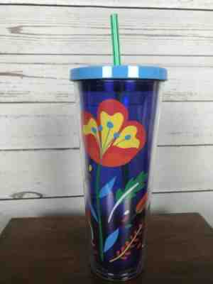 Starbucks 2018 Cold Cup Summer Flower Blue Tumbler 24 fl oz - Sold on eBay May, 13th 2019 for $15.99