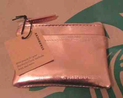 LIMITED EDITION STARBUCKS ROSE GOLD CARD KEY CHAIN EARBUDS COIN CASE POUCH NWTS - Sold on eBay May, 14th 2019 for $9.48