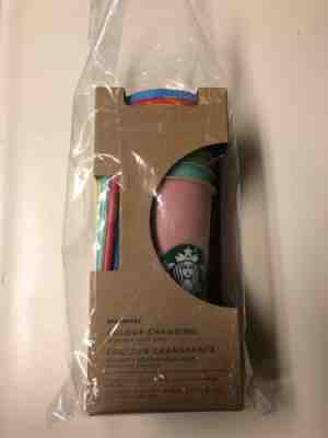 2019 Starbucks Color Changing Reusable Cups Set of 5 24oz LIMITED Edition - Sold on eBay May, 14th 2019 for $35.95