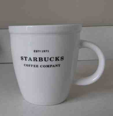  Starbucks LARGE Coffee Mug Barista Abbey White 18 Oz  Established 1971 - Sold on eBay May, 12th 2019 for $12.00