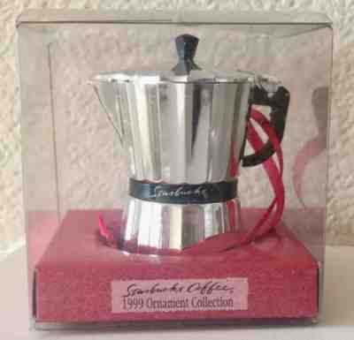 MINT NEW RARE STARBUCKS COFFEE 1999 STOVE TOP POT MAKER ORNAMENT MINI STOVETOP - Sold on eBay May, 14th 2019 for $49.99