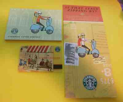 VERY RARE STARBUCKS VHTF Orig 2002 BELLA VESPA SCOOTER Card w/SLEEVE + PROMO AD - Sold on eBay May, 12th 2019 for $89.79