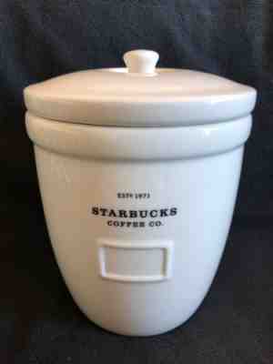 Starbucks Barista White Ceramic Coffee Canister Cookie Jar 64 Ounce 2002 - Sold on eBay Apr, 14th 2019 for $42.00