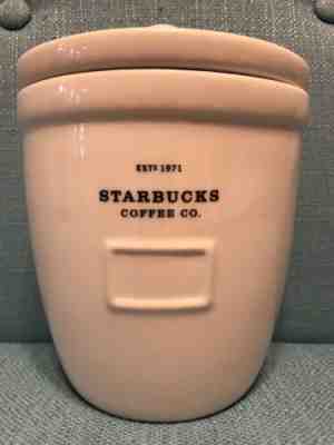 Starbucks Barista White Ceramic Coffee Canister Cookie Jar 64 Fluid Ounce 2002 - Sold on eBay Apr, 14th 2019 for $20.00