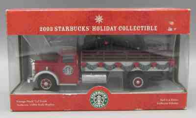 Starbucks 2003 Holiday Vintage Mack LJ Cab Truck with Dropside - Corgi - Sold on eBay May, 13th 2019 for $34.29