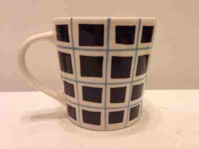 Starbucks Coffee Mug Cup 2004 Black Blue White Geometric Squares Ceramic 12 oz - Sold on eBay May, 10th 2019 for $3.00