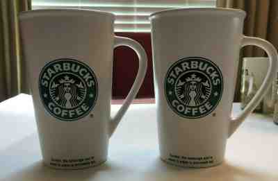 Starbucks 2005 Grande Tall Check the Boxes Coffee Mug Pair - Sold on eBay May, 13th 2019 for $12.00