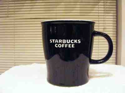 Starbucks Coffee Mug 2008 Black White Bone China 16 Oz  - Sold on eBay May, 13th 2019 for $9.00