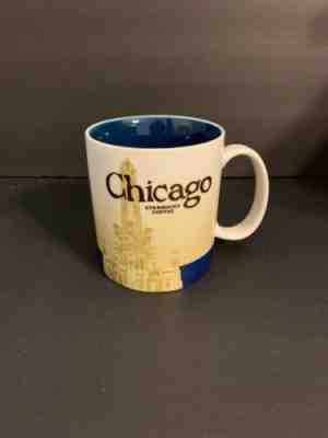 Starbucks Chicago 16 oz Mug Blue  City Collector Series 2009 - Sold on eBay Apr, 14th 2019 for $15.00
