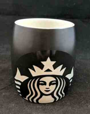 Starbucks Black Barrel Coffee Mug Etched Mermaid Logo 2011 Matte Finish Cup - Sold on eBay May, 14th 2019 for $12.00