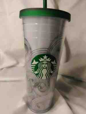 Starbucks 2012 Cold Tumbler 16oz Swirls Decoration  - Sold on eBay May, 6th 2019 for $16.95