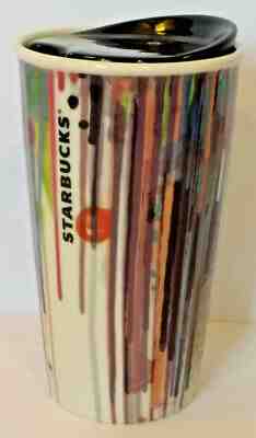 Starbucks Drip Paint Stripes 12 oz Ceramic Travel Tumbler Mug 2015  - Sold on eBay May, 14th 2019 for $32.99