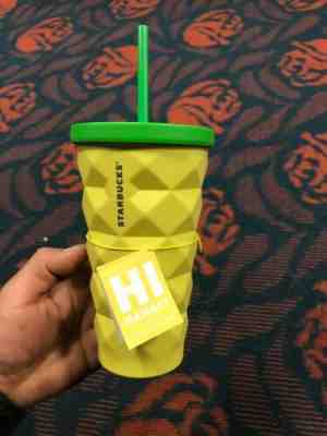 2016 Starbucks HAWAII 16OZ Metal PINEAPPLE GRANDE TUMBLER COLD CUP FREE SHIPPING - Sold on eBay May, 14th 2019 for $40.00