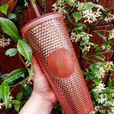Starbucks Venti Tumbler Summer 2019 IRIDESCENT JEWELED 24oz Rose Gold Pink- New - Sold on eBay May, 15th 2019 for $30.00