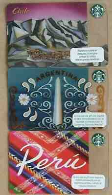 ARGENTINA PERU CHILE STARBUCKS gift card new unused pin OBELISK country lot set - Sold on eBay Apr, 28th 2019 for $24.00