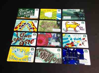 CANADA STARBUCKS " I " & " DIAMOND ???? " MARKER GIFT CARD -- LOT OF 12 PCS. - NEW - Sold on eBay May, 14th 2019 for $35.99