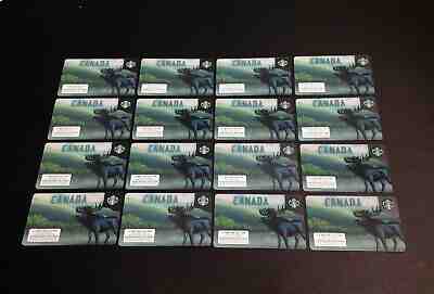 2019 CANADA STARBUCKS MOOSE GIFT CARD ----- LOT OF 16 PCS. ---- NEW - Sold on eBay May, 12th 2019 for $33.99