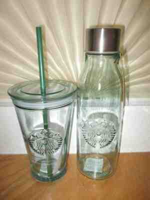 Starbucks Mermaid Logo Recycled Glass Bottle and Tumbler Both NWT ships free - Sold on eBay Apr, 2nd 2019 for $32.00