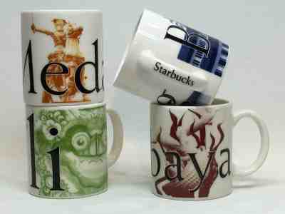 Starbucks Espresso City Mugs Cups 2005 Bali Medan Surabaya Bandung Indonesia - Sold on eBay Apr, 25th 2019 for $17.25