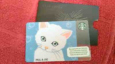 CUTE Limited & Hot! Starbucks Malaysia Paul & Joe Co-branded Gift Card w/Sleeve - Sold on eBay Apr, 29th 2019 for $4.44