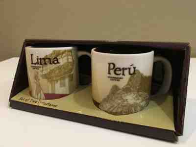 Starbucks Lima or Cuzco, Peru Demitasse Mug Espresso Coffee Cups Set 3 oz   - Sold on eBay May, 5th 2019 for $25.00